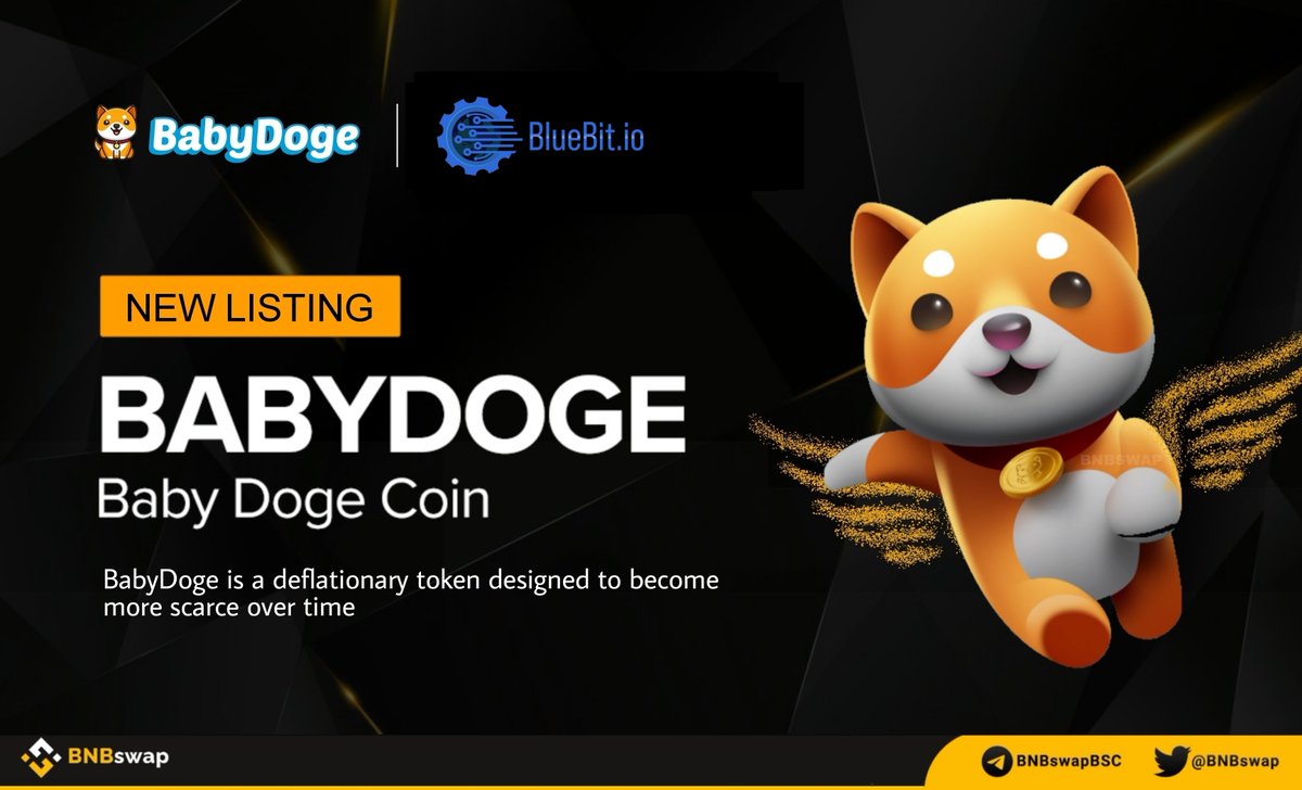 📢 <a href="/babydoge/"></a> $BABYDOGE is listed on <a href="/Bluebit_io/">BlueBit.io</a>!

🔸 Trading pair: BabyDoge/USDT

#BABYDOGE is a leading meme token which is a deflationary token designed to become more scarce over time.

#Babydogecoin #Memecoin #BNBchain #memecoins $BNB #BSC