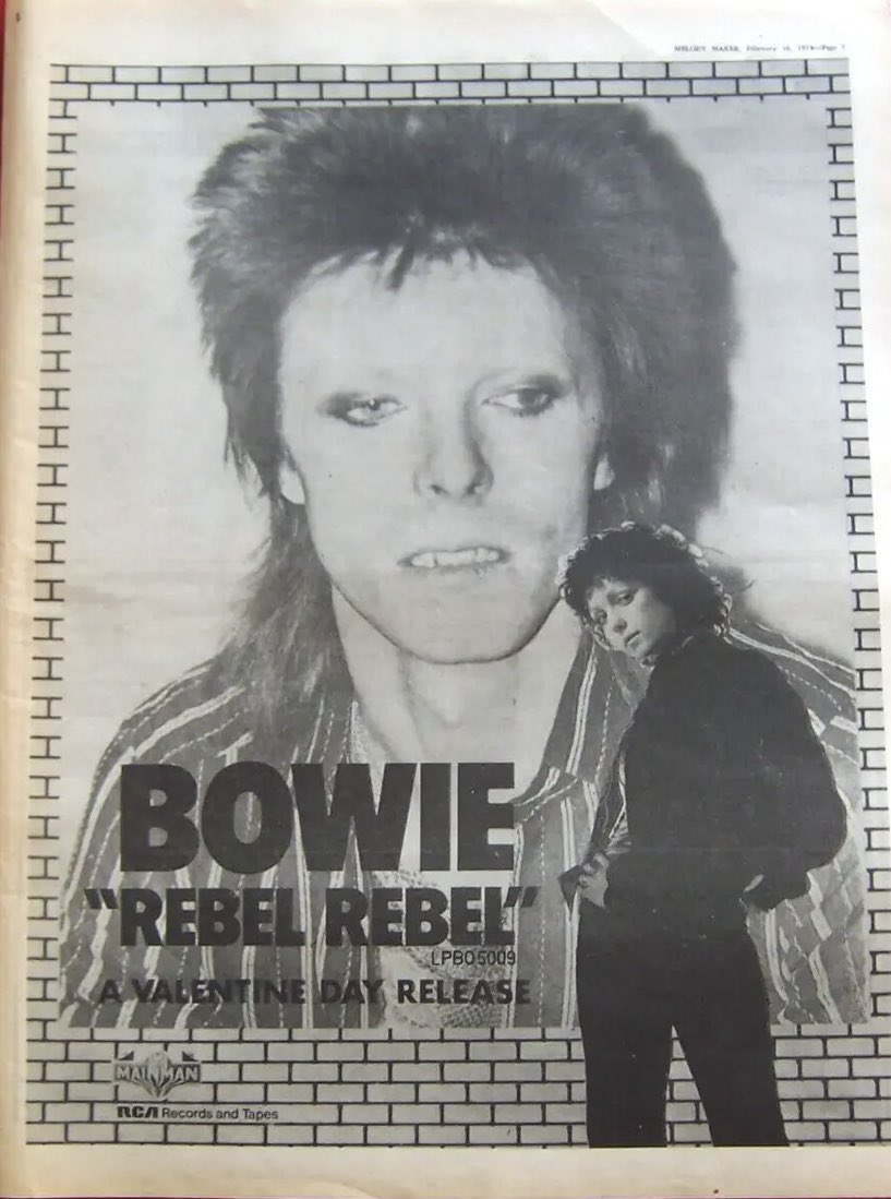 davidbowie_news's tweet image. 50 years ago today, David Bowie released his &apos;Rebel Rebel&apos; single in 1974.