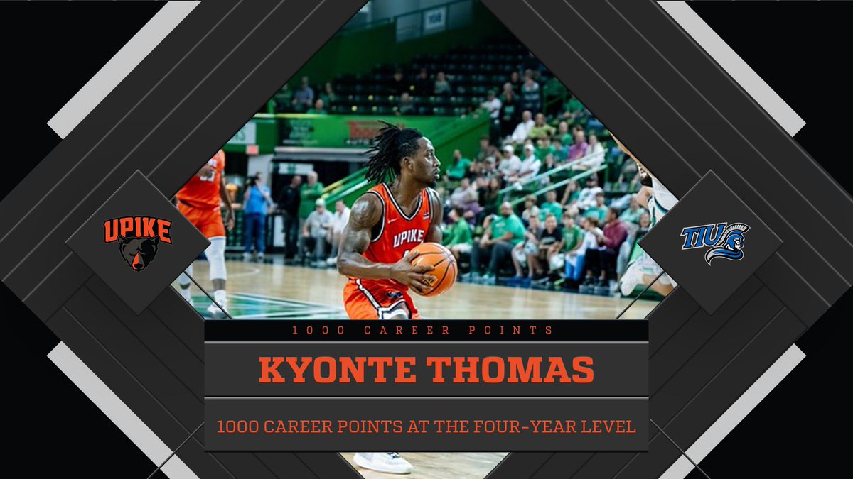 UPIKE Bears Basketball (@upikebasketball) on Twitter photo Congratulations Kyonte Thomas (<a href="/Kyonte7/">Kyonte Thomas</a>). Thomas eclipsed 1000 career points scored at the four-year college level during last nights overtime win! Congratulations Kyonte Thomas (<a href="/Kyonte7/">Kyonte Thomas</a>). Thomas eclipsed 1000 career points scored at the four-year college level during last nights overtime win!