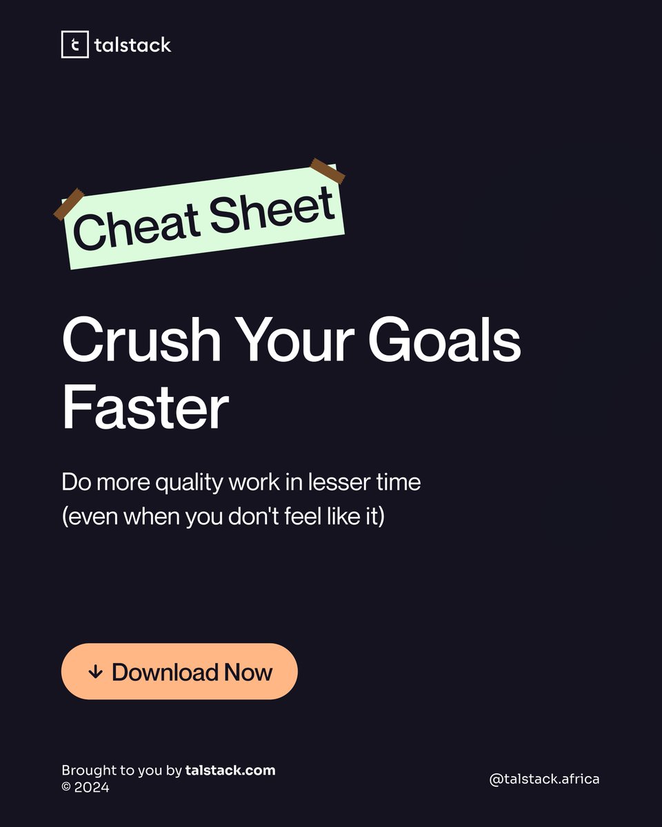 Have you ever wondered how the top 1% of professionals achieve so much despite their busy schedules? This actionable cheat sheet will help you crush your goals even when you don't feel like doing anything. Click here to download: bit.ly/goals-cheat-sh… #goals | Emilokan