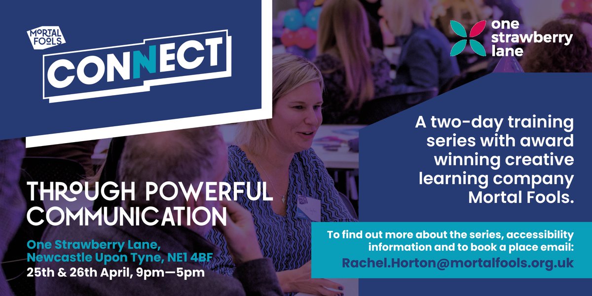 CONNECT: THROUGH POWERFUL COMMUNICATION A 2 day training series at @OneStrawberryLn on 25 & 26 April designed for folks who want to increase their personal impact & improve their ability to authentically communicate & present. Info & to book: Rachel.Horton@mortalfools.org.uk