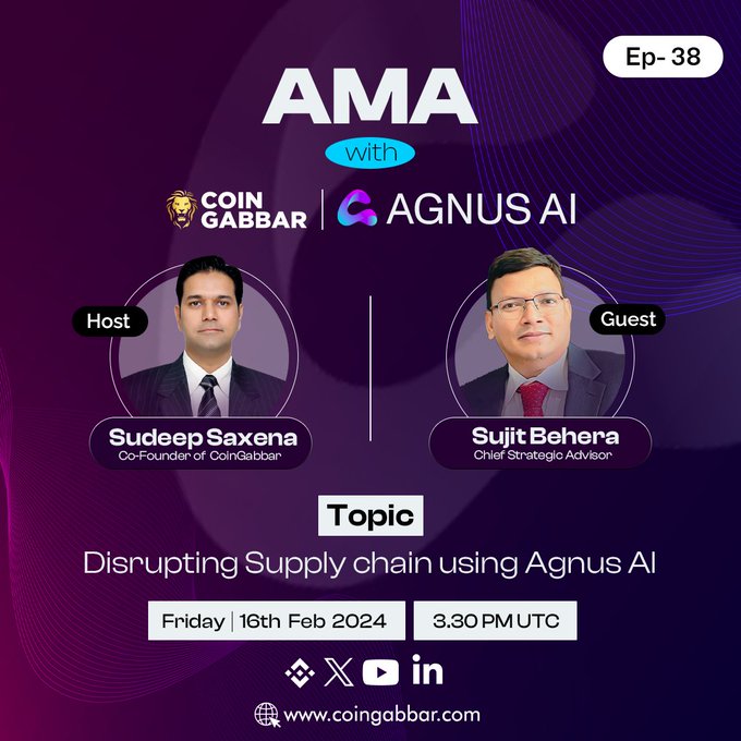 ama_tracker's tweet image. 💎Don&apos;t miss AMA session from @coin_gabbar_ with @AgnusAIChain!

#CoinGabbar is vision to bring Blockchain &amp;amp; Web3 to main stream.
#AgnusAIChain is Layer1 AI-Driven Blockchain Empower the future of Crypto Speed, Trust, and Innovation #Web3 $AGN.

🗓 Feb 16, 3:30 PM UTC…