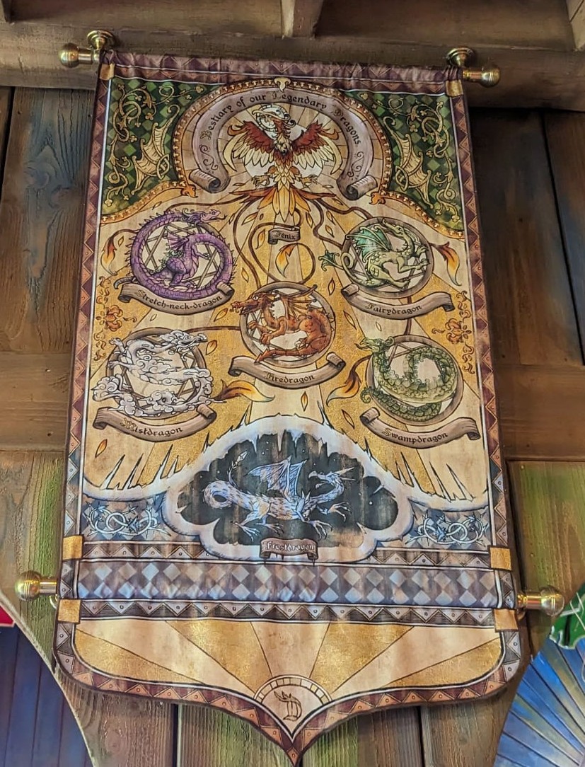 MarBGamer's tweet photo. @toverland @Petrus1983 Tijdens een bezoek aan Toverland viel ons op dat Fēnix in de Bestiary van Legendary Dragons staat die bij Dragonwatch hangt. Betekent dit dat Fēnix technisch gezien een draak is en niet een vogel 🤔? https://t.co/zcTCdlkShF
