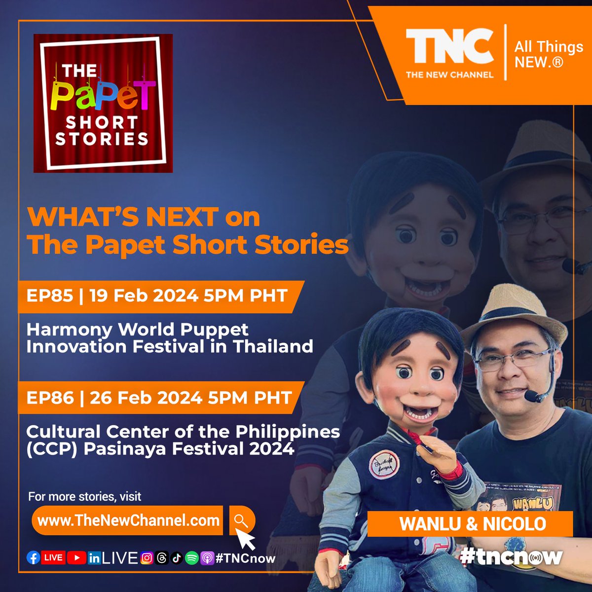 #onTNC #TNCnow #ThePapetShortStoriesOnTNC #TitoWanlu #WanluLunaria #Nicolo #PasinayaFestival #Puppeteer #Puppet #Ventriloquist #Ventriloquism #Shows #Fun #Party #OnlineParty #Family #FunParty #NicoloPuppet #FYP #ForYouPage #WatchTNCNow #TNCTheNewChannel #AllThingsNEW
*3