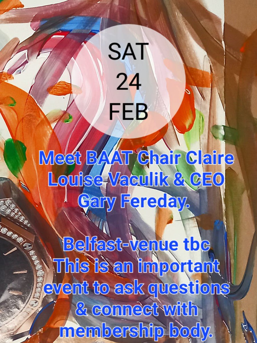 IMPORTANT DATE for BAAT NI members: (British Association of Art Therapists). Check your email and the BAAT NI Forum for details of the venue etc.