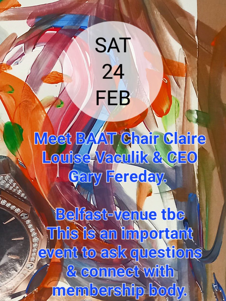 IMPORTANT DATE for BAAT NI members: (British Association of Art Therapists). 
Check your email and the BAAT NI Forum for details of the venue etc.