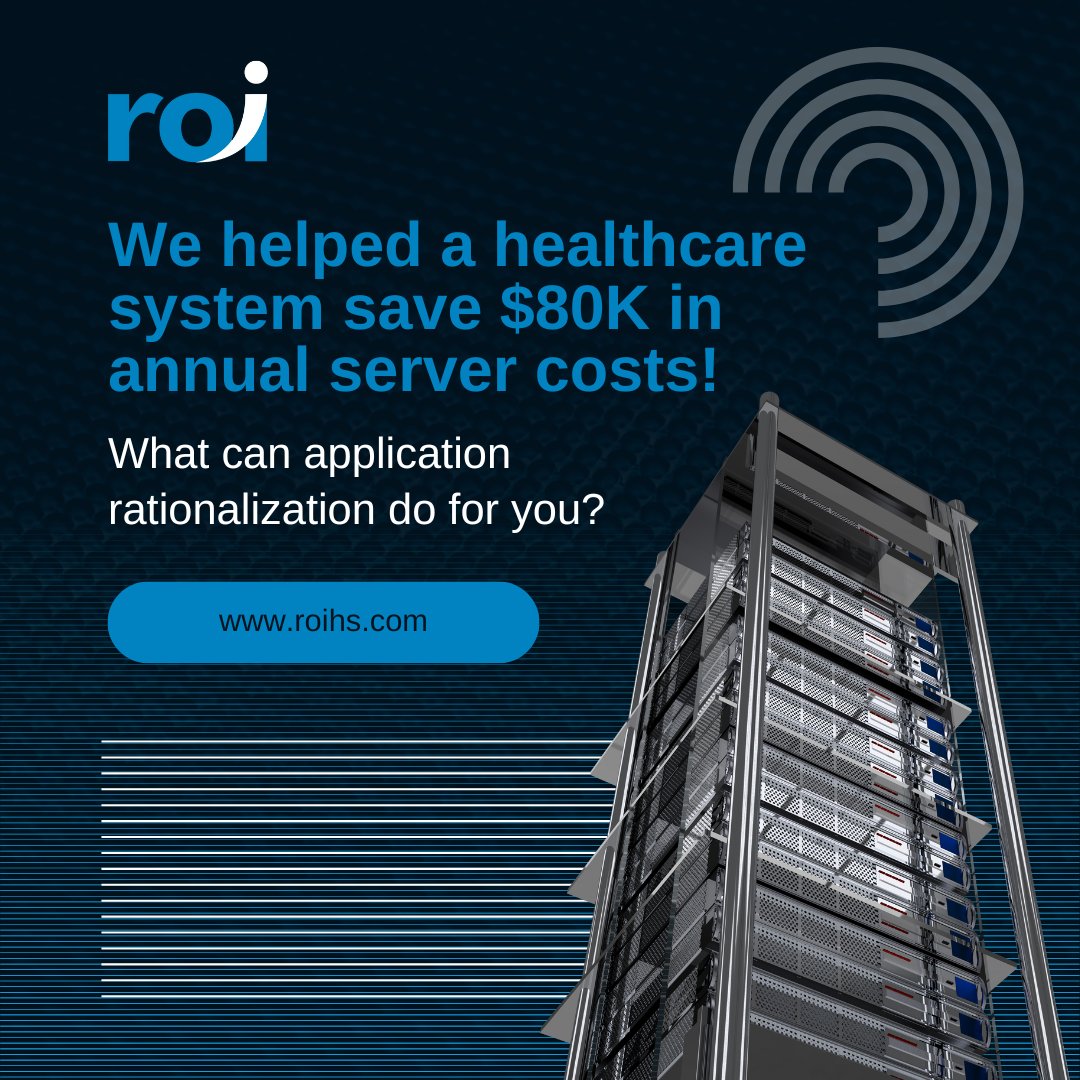 ROIHS's tweet image. Reducing server costs is crucial. One of our clients saved $80,000 annually in server costs. Let&apos;s evaluate your potential savings! #ServerSavings #EfficientIT