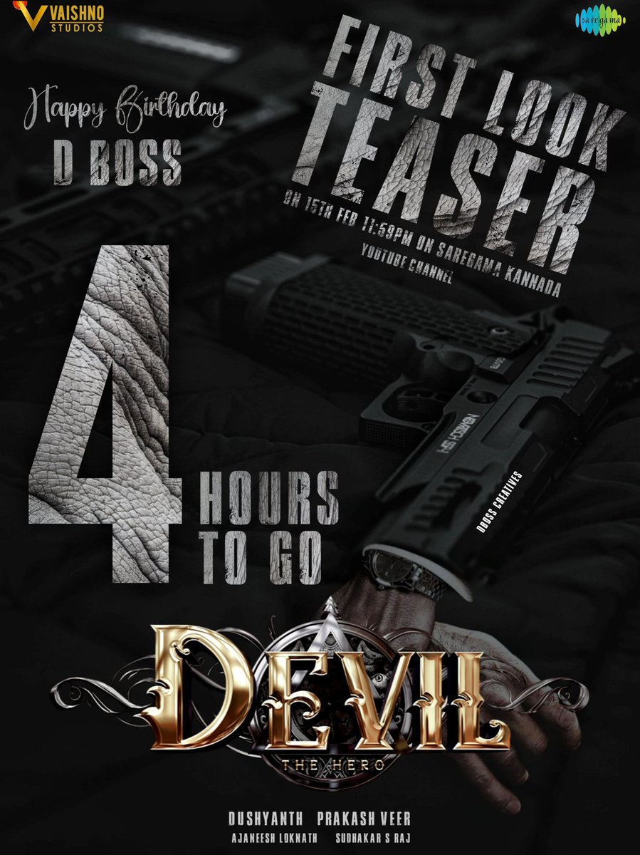 Just 4 Hours Left 💣 I Hope You Guys Are Rea'D'y For All The Surprises....⚡ #DBoss #DevilTheHero #DBossBirthdayCDP
