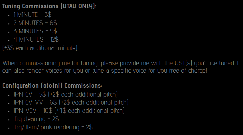 nearsgarden's tweet photo. My updated commission info! My commissions are re-open to save for food and other expenses. If you're interested, contact me through direct messages or on Discord (nearsgarden).πͺ½
#utaucommissions #rvccommissions #commissions https://t.co/GAXLN2nM2v