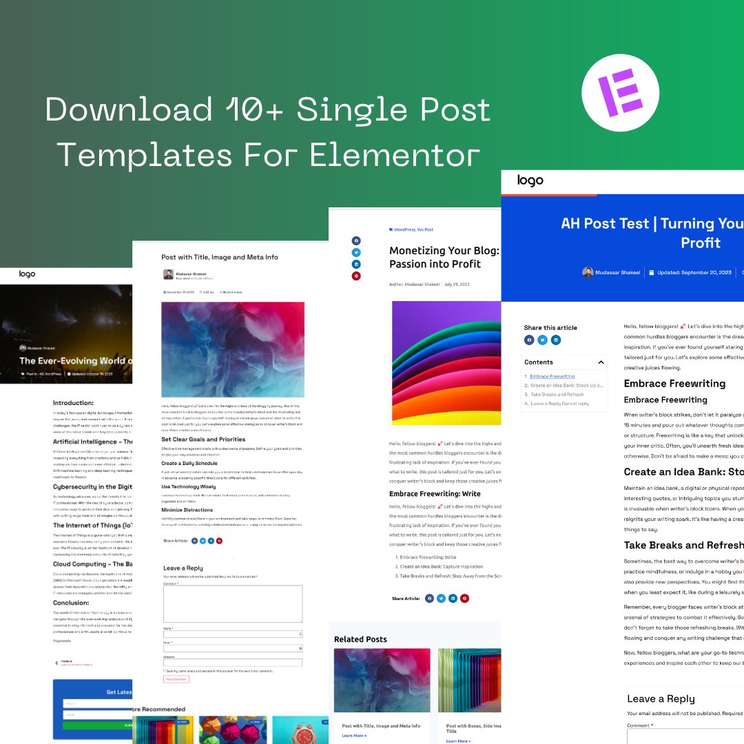 mc_starters's tweet image. 🚀 Elevate your blog game with stunning Elementor Single Post Templates! 🎨✨ Transform your posts into captivating masterpieces effortlessly.

 Download yours now: mcstarters.com/elementor-sing…

#Elementor #BlogTemplates #ContentCreation 🖌️📝