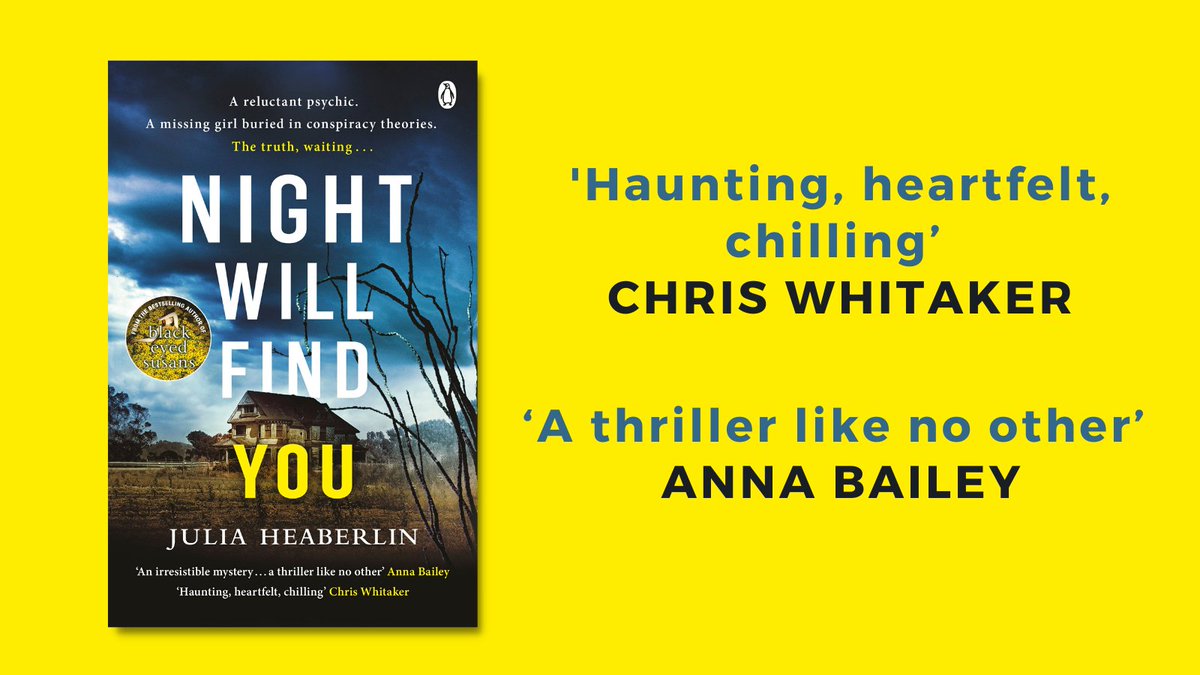 As a child, Vivvy Bouchet has a premonition that saves a boy’s life That boy is now a Texas police officer who needs Vivvy’s help to solve a high-profile disappearance Immerse yourself in the tense and atmospheric thriller #NightWillFindYou by @juliathrillers now: