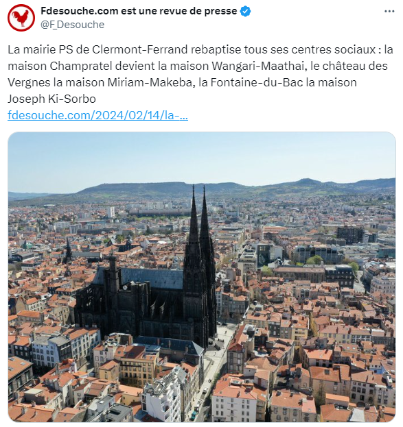 olivierbianchi1's tweet photo. Un peu de culture pour la fachosphère, Maathai est Nobel de la paix, Makeba a lutté 30 ans contre l'apartheid, Ki-Zerbo a défendu la liberté.
D'ailleurs vous ne citez pas Marvingt, Césaire &amp; Mandela.
Et ces noms sont choisis par les habitants.

Soyez racistes, on restera humain😘 https://t.co/34O5Q09Rjb