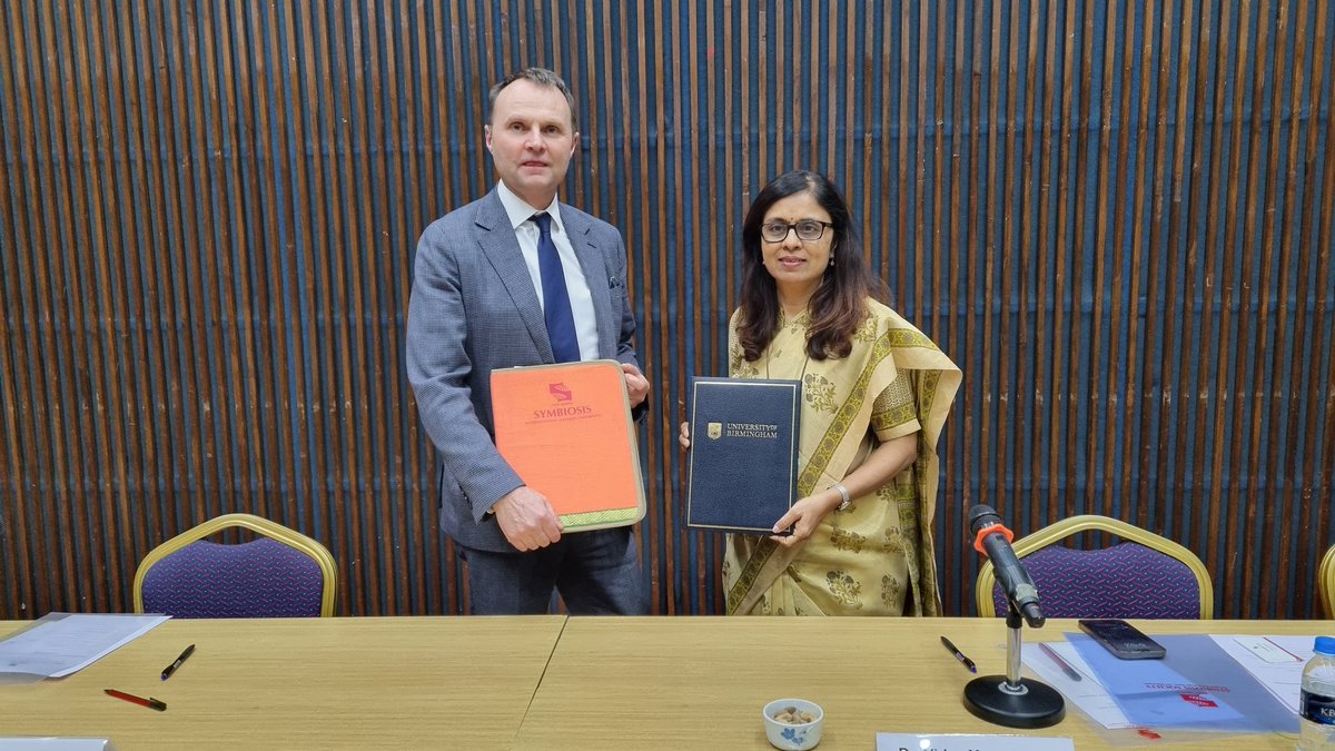 Our Vice-Chancellor Prof. Adam Tickell has signed an agreement with Symbiosis International University - an exciting new partnership to explore research opportunities and open the way for Indian students to study postgraduate Law at Birmingham birmingham.ac.uk/news/2024/symb…