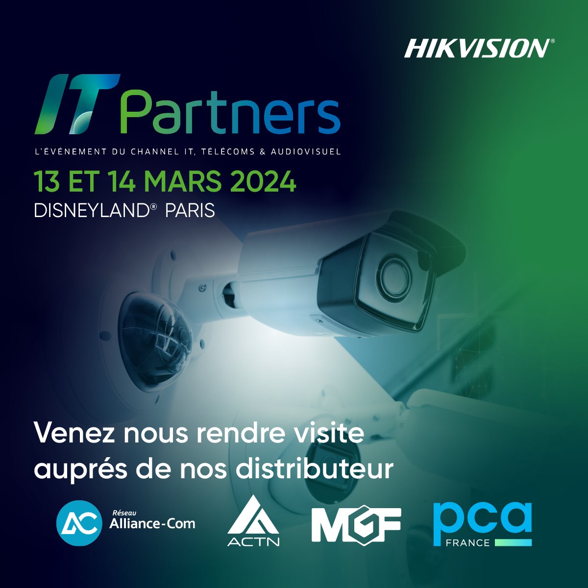 hikvisionfr's tweet photo. 📣Nous serons présents au Salon IT Partners le 13 et 14 mars à Disneyland Paris, sur le stand de nos partenaires distributeurs. Venez découvrir nos nouveautés ! 
Récupérez votre badge gratuitement 👉 https://t.co/yGwg5KZcvt

#ITPARTNERS2024 #Hikvision #Partenaire #innovation https://t.co/7IAMMBAIqt