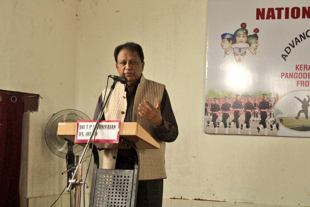 DefencePROTvm's tweet photo. Cadets get insights through lectures by Shri TP Sreenivasan, former #AmbassadorofIndia &amp; Shri Nishant K, Addl Commisioner of #IncomeTax  #TVM  &amp; others during Adv Leadership Camp  under the aegis of K &amp; L Dte by #NCC Group HQ, #Kollam. @giridhararamane https://t.co/rbrtifGSg8