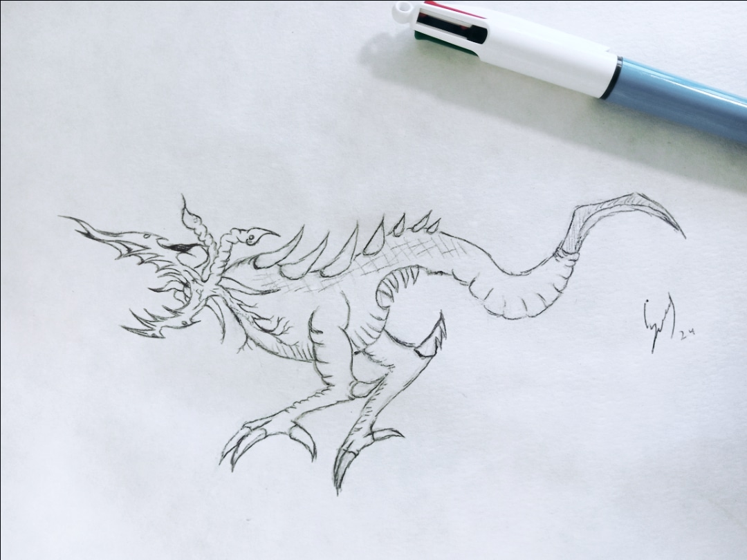gummysandworm's tweet photo. Random doodle on the filter paper in my lab.

#doodle #dragon #monster https://t.co/Eq65ovpYam