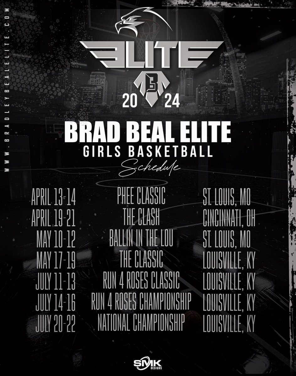 LadyBradBeal's tweet photo. Official 2️⃣0️⃣2️⃣4️⃣ Girls BBE schedule 🙌🏾. Wanna know where BBE will be this season 👀 Save the dates !! 📆A season you don’t want to miss ! #play4gray https://t.co/x0QlOWfk9l