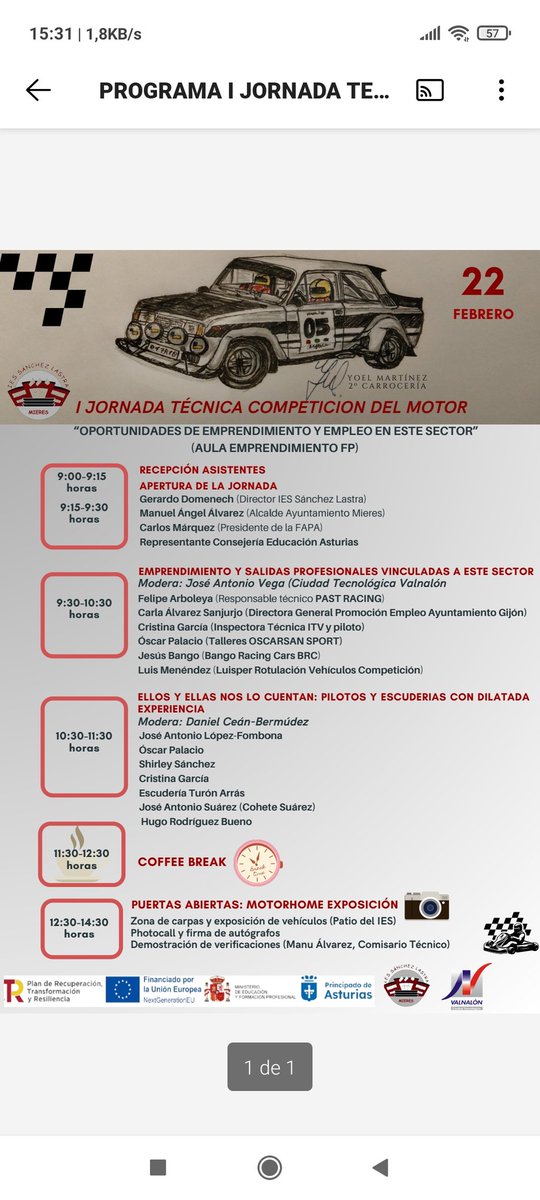 📢El próximo2️⃣2️⃣febrero celebramos I Jornada Técnica Competición Motor: oportunidades de  emprendimiento y empleo en este sector #AulaemprendimientoFP #iessanchezlastra #AEFP <a href="/Valnalon/">Valnalón</a> #FP #Automocion <a href="/AytoMieres/">Ayto. de Mieres</a> <a href="/GobAsturias/">Principado de Asturias</a> <a href="/Educastur/">Consejería de Educación</a> #MEFP #PlaDeRecuperacion #NextGenerationEU
