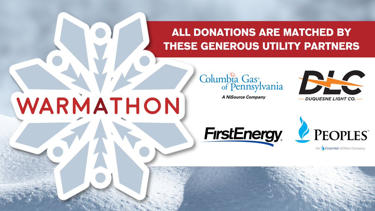 Every dollar donated during #Warmathon on @kdkaradio gets matched by our utility partners. 💲180 =💲360 in utility assistance and enters you for a chance to win free utility service for a year! #NeighborhoodHero Call 1-800-823-WARM and tune in.