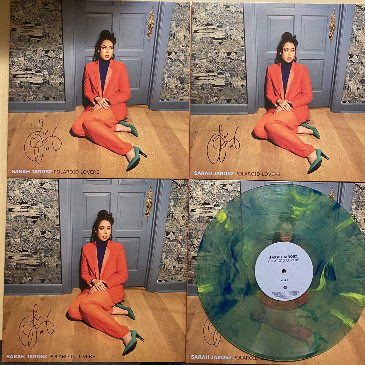 Big thanks to @sarahjarosz for signing copies of Polaroid Lovers indie exclusive blue & green splatter vinyl for us before her @FineLineMPLS show! These will be in our Signed Records Endcap when we open at 10am. We can ship some too. One per person. electricfetus.com/UPC/8880725666…