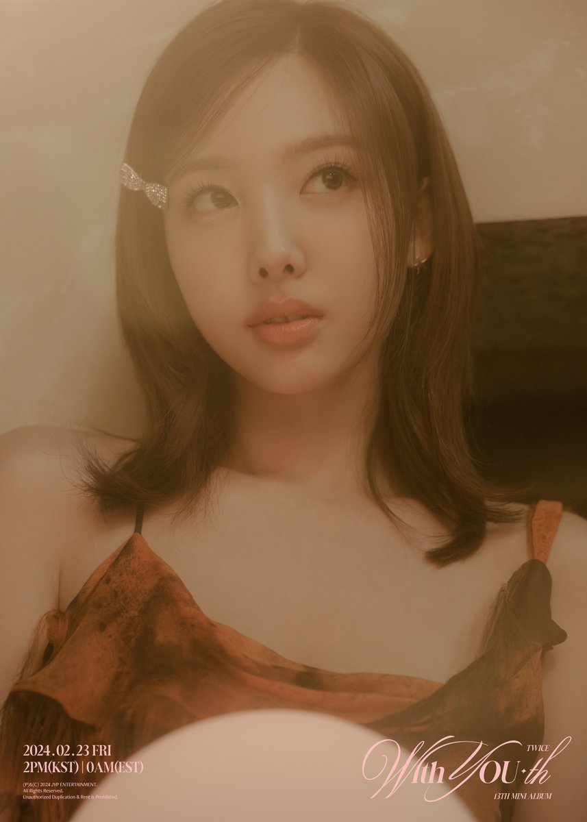 TWICE (@jypetwice) on Twitter photo TWICE 13TH MINI ALBUM
โWith YOU-thโ
๐ฏ Concept Photo #NAYEON #๋์ฐ
๐
๐๐๐๐๐ ๐ ๐๐
2024.02.23 FRI 2PM KST/0AM EST
+*:๊ซ:* ๐๐๐กโ ๐๐๐-๐กโ *:๊ซ:*+
๐๐๐-๐๐๐ฃ๐ & ๐๐๐-๐๐๐๐๐
TWICE.lnk.to/WithYOU-th
+*:๊ซ:* ๐ฟ๐๐ ๐ก๐๐ ๐ผ ๐บ๐๐ ๐๐๐ *:๊ซ:*+ TWICE 13TH MINI ALBUM
โWith YOU-thโ
๐ฏ Concept Photo #NAYEON #๋์ฐ
๐
๐๐๐๐๐ ๐ ๐๐
2024.02.23 FRI 2PM KST/0AM EST
+*:๊ซ:* ๐๐๐กโ ๐๐๐-๐กโ *:๊ซ:*+
๐๐๐-๐๐๐ฃ๐ & ๐๐๐-๐๐๐๐๐
TWICE.lnk.to/WithYOU-th
+*:๊ซ:* ๐ฟ๐๐ ๐ก๐๐ ๐ผ ๐บ๐๐ ๐๐๐ *:๊ซ:*+
