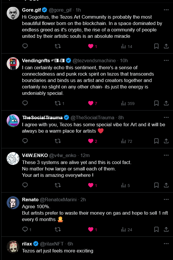 KtownKryp0King's tweet photo. Agreed! A #cryptojunkie since Dec. 31/17 & collected first #NFT 8 months ago on $SUI
...then grabbed #art on $ETH >gas + trans. time, too much to bare.
Switched to $MATIC - much better.
...but $XTZ has 68% staked + the highest quality at the best price!
#100xgem #TezArmy
$SEI https://t.co/DF1Y79TBho