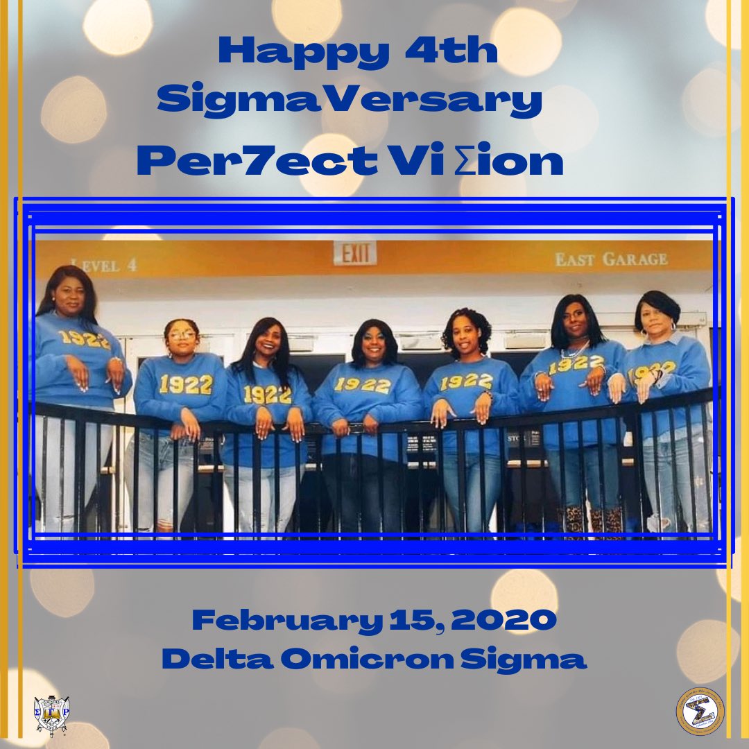 Happy SigmaVersary Per7ect ViΣion!  Thank you for all you do for DOS! #SigmaGammaRho #DOSProud #Greater #Sigmaversary 💙💛