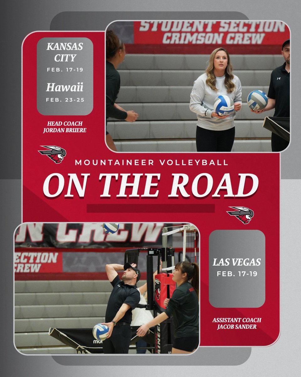 Coach Bruere and Coach Sander go out on the road looking for future Mountaineers‼️🚘🏐

#mountaineervb #elevated #makeitcount #7723ft