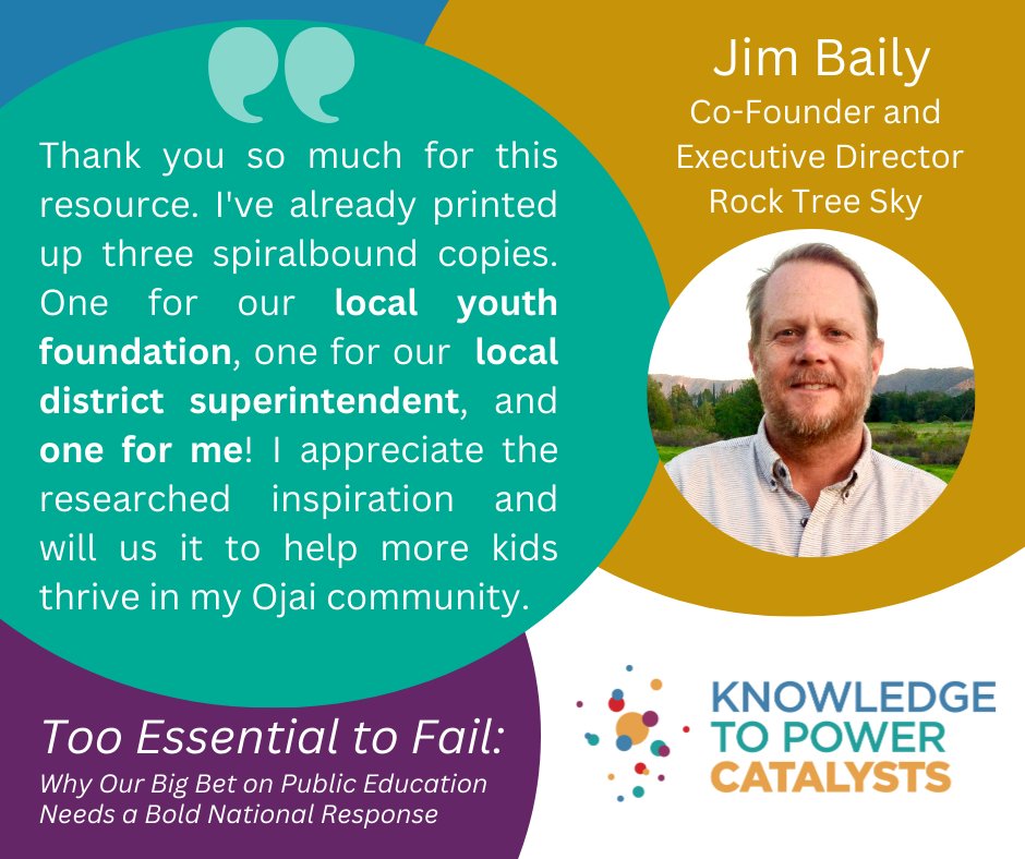 The overflow of feedback from organizations & individuals across the youth development field & academic institutes gives us the confidence to continue pushing for change. We hope Jim's enthusiasm becomes contagious for others to share this work. bit.ly/TooEssToFail