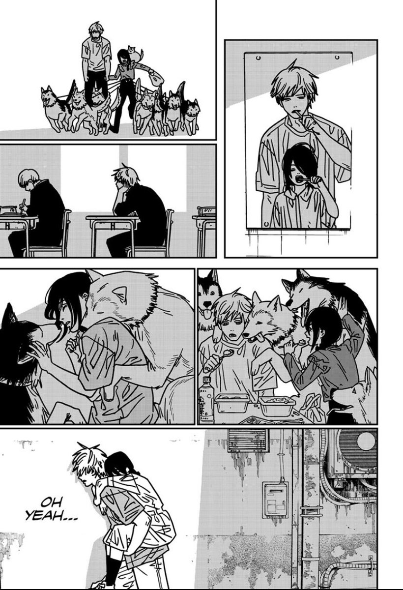 jeannesfangs's tweet photo. the contrast between denji and nayuta’s recollections of their “normal” life together is wounding me https://t.co/SOH2pstrIQ