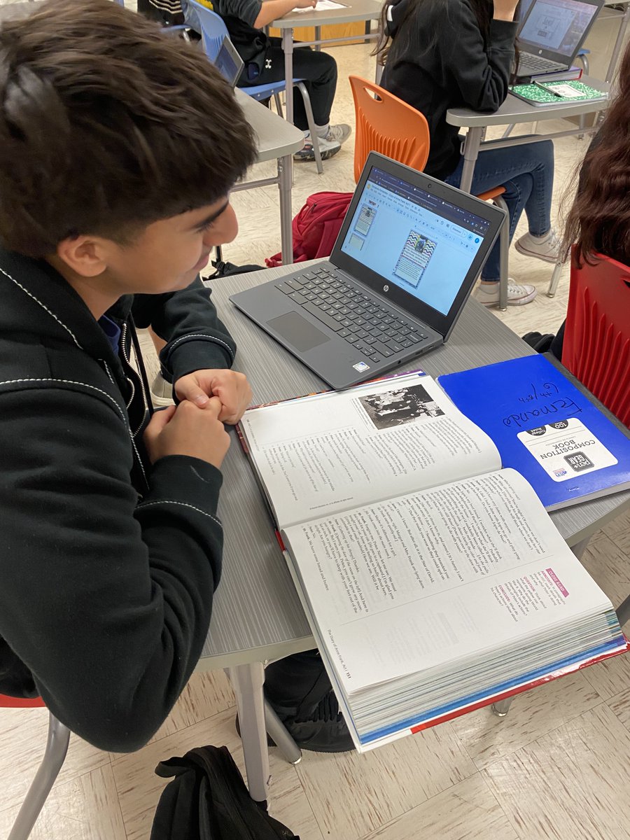 Exploring the Holocaust &amp; Anne Frank in Mr. R. Ochoa's 6th period Reading/Language Arts class on Digital Learning Day <a href="/All4Ed/">All4Ed</a> ! 📚💻 #DLDay #HCISDDLDay24