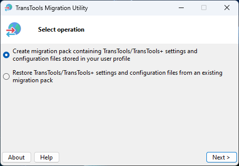 TranslatorTools's tweet photo. New app recently added to #TransToolsPlus and #TransTools: Migration Utility. Use it to share TransTools/TransTools+ settings with colleagues, back up configuration, restore it after a system failure, perform a planned PC upgrade, etc. More info: https://t.co/Vb90qN79tT https://t.co/yMLOva2RIQ