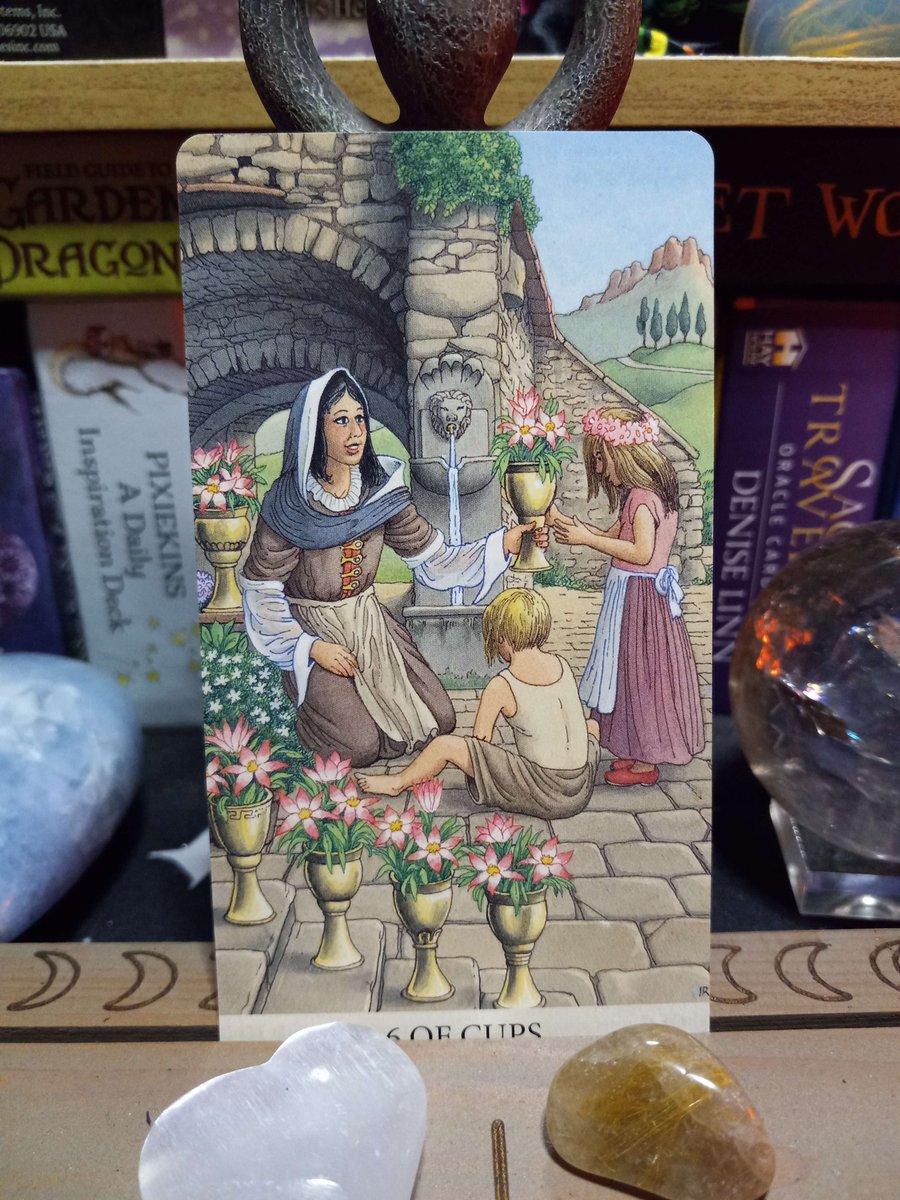 Today's Spirit Msg #tarot Card - Thur 2/15 6 of C You may be feeling reminiscent about times in your past (distant or recent) and longing to be back there again. Spirit says, it's ok to feel this way. Just don't get stuck there. You're needed in the present. 💜🔮