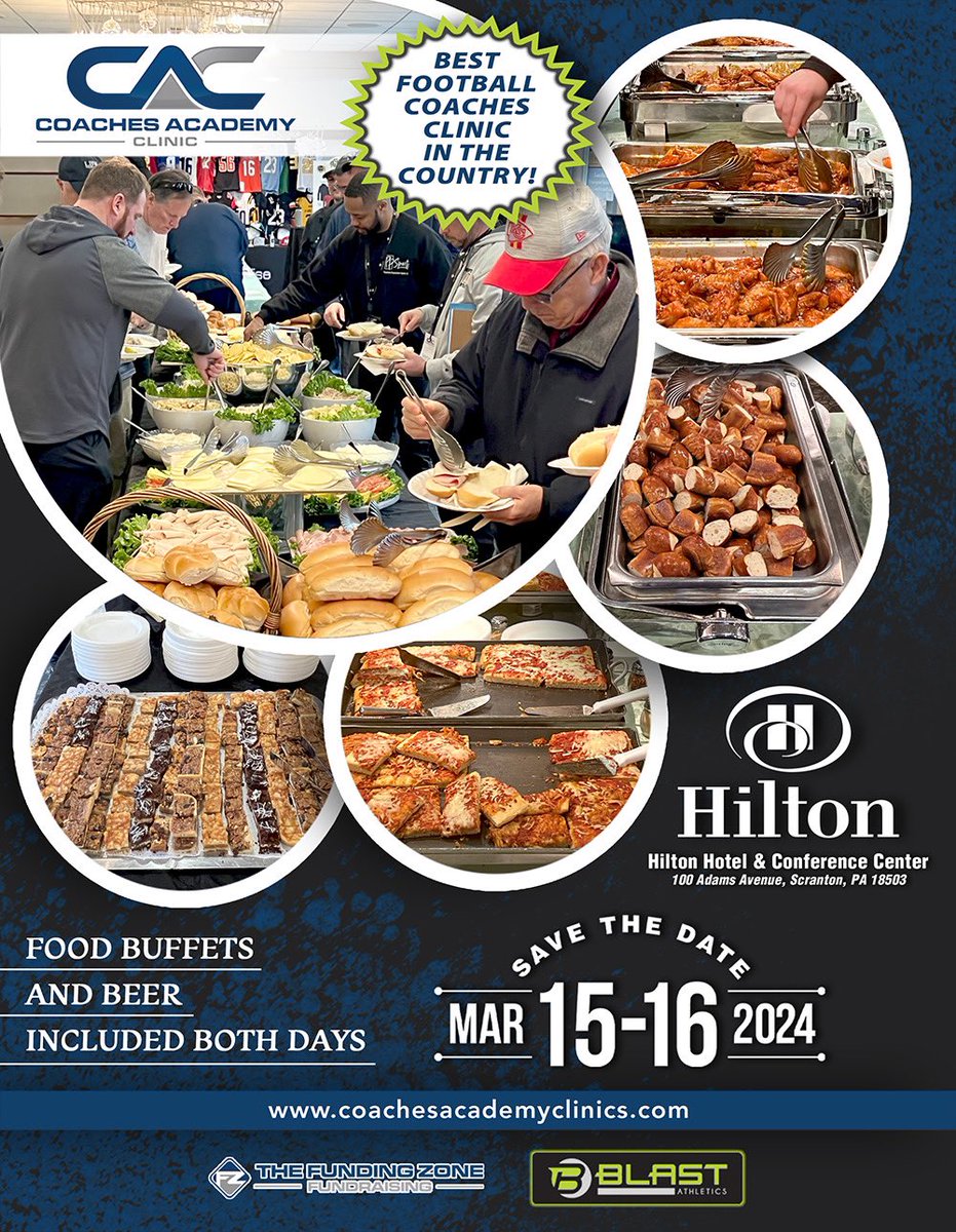 ONE MONTH AWAY!!!  If you are only available to attend one #football clinic this winter... this is the ONE!!   ALL INCLUSIVE DEAL  $99 Includes 4 food buffets &amp; beer both days.  Staff rates &amp; Discounts available by <a href="/TheFundingZone/">Funding Zone Fundraising & Vertical Raise!</a> &amp; <a href="/blastathletics/">Blast Athletics</a>  Register ➡️