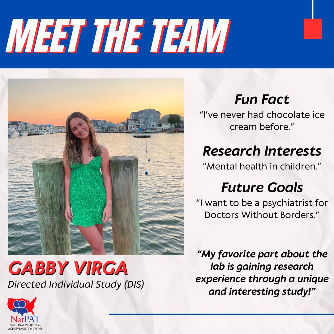 Happy Thursday! Meet Gabby Virga, one of our undergrad DIS students! 🍦👩‍⚕️