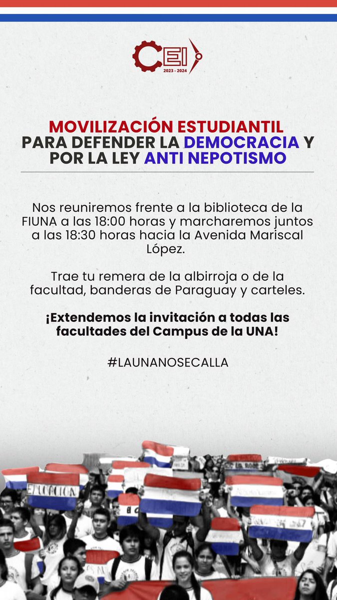 Desde el Centro de Estudiantes de Ingeniería expresamos nuestra indignación por el golpe a la democracia e instamos a toda la comunidad estudiantil a manifestarse con nosotros ante la preocupación de la llegada de un régimen autoritario  

#LAUNANOSECALLA