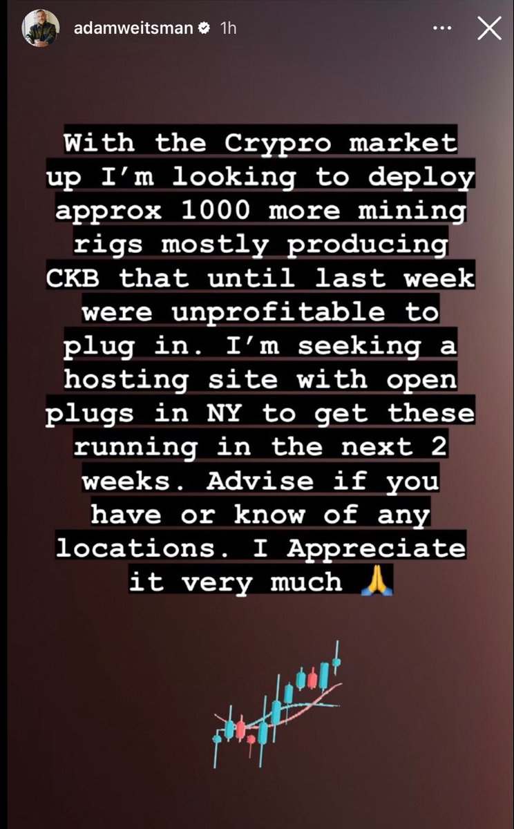 Adam Weitsman now admits that his much touted Crypto mining plant was never  hooked-up?