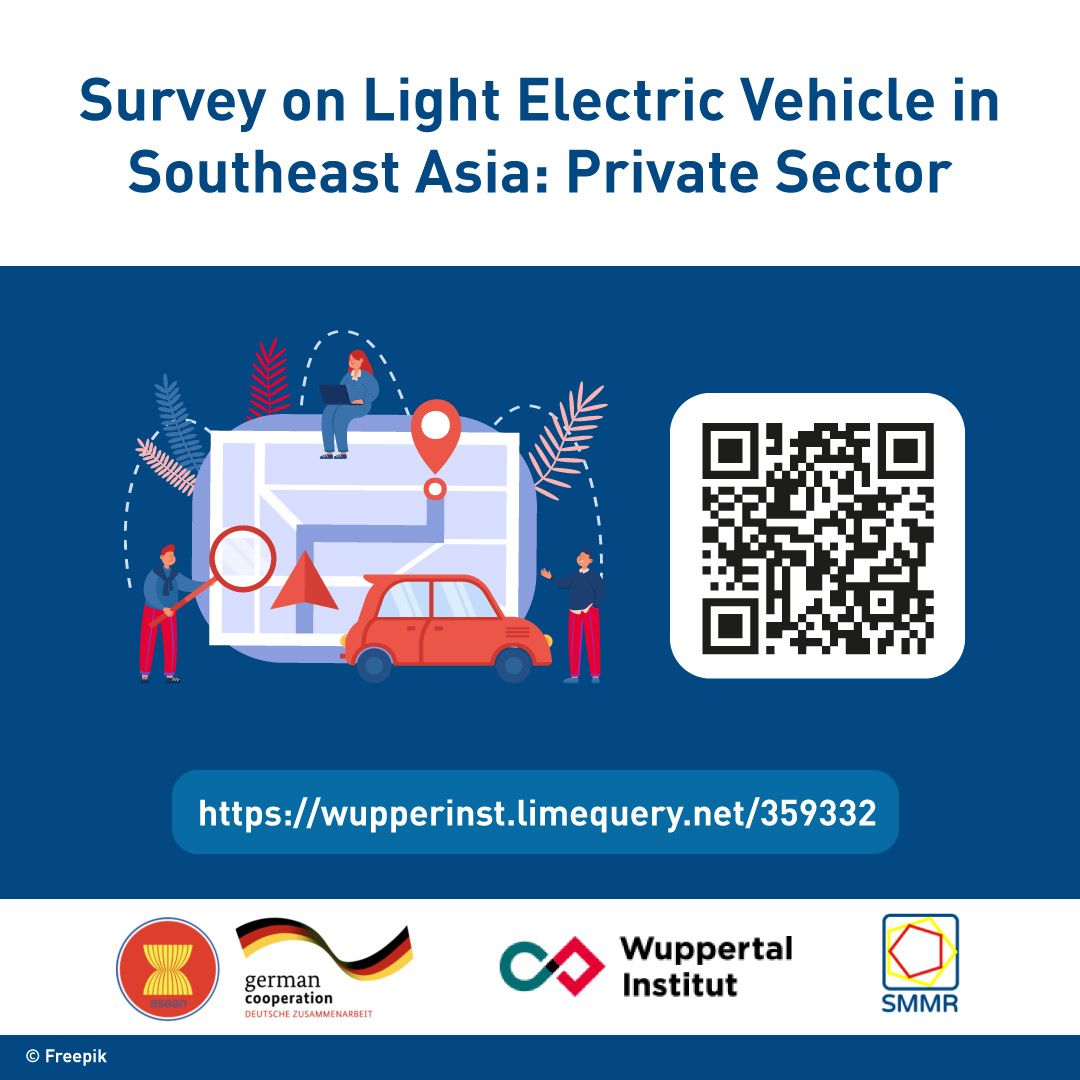 ⚡The <a href="/Wupperinst/">Wuppertal Institut</a>, along with the ASEAN Secretariat is seeking your valuable input through the "Private Sector Perspective for LEV in Southeast Asia" survey. Your insights will contribute to creating guidelines that propel the growth of the LEV market 
👉 buff.ly/42JLzVY