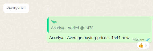 TSG_Capital's tweet photo. Stock name – Accelya Solutions (#Accelya)
Disclosure - Bought @ 1544 (average)
Chart pattern – 7 years long ATH BO on weekly closing above 1890
Technical target – 3450
Time frame – Max. 2 years
Stop loss - N/A
Current fair value - INR 3530
#TSGStocks https://t.co/Tyiq6uSref