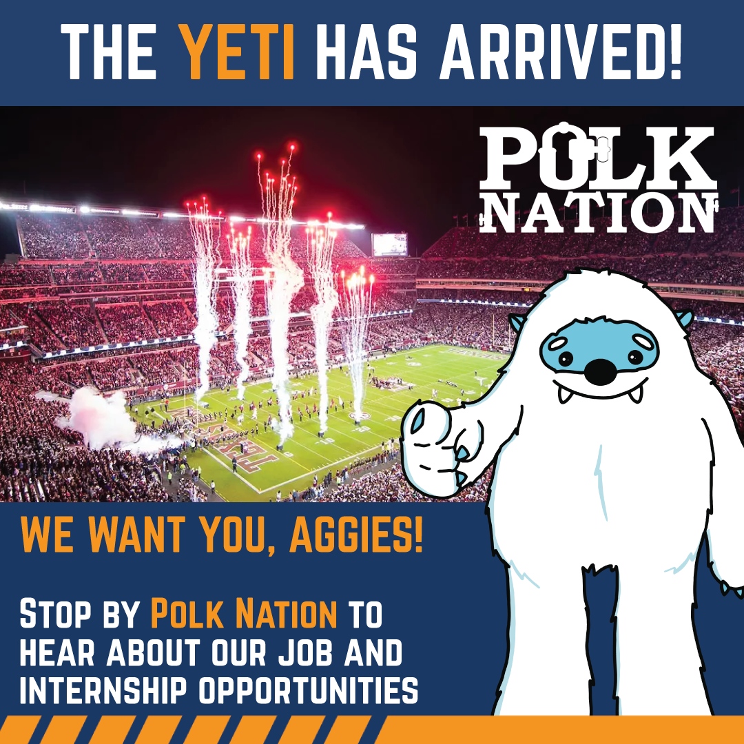 🎆🎇 Light some maroon fireworks, because Polk Nation is at Texas A&amp;M. Stop by our booth to learn about epic internships and legendary entry-level construction careers from our Aggie alumni team!  👍

#PolkNation #GigEm #TexasAM