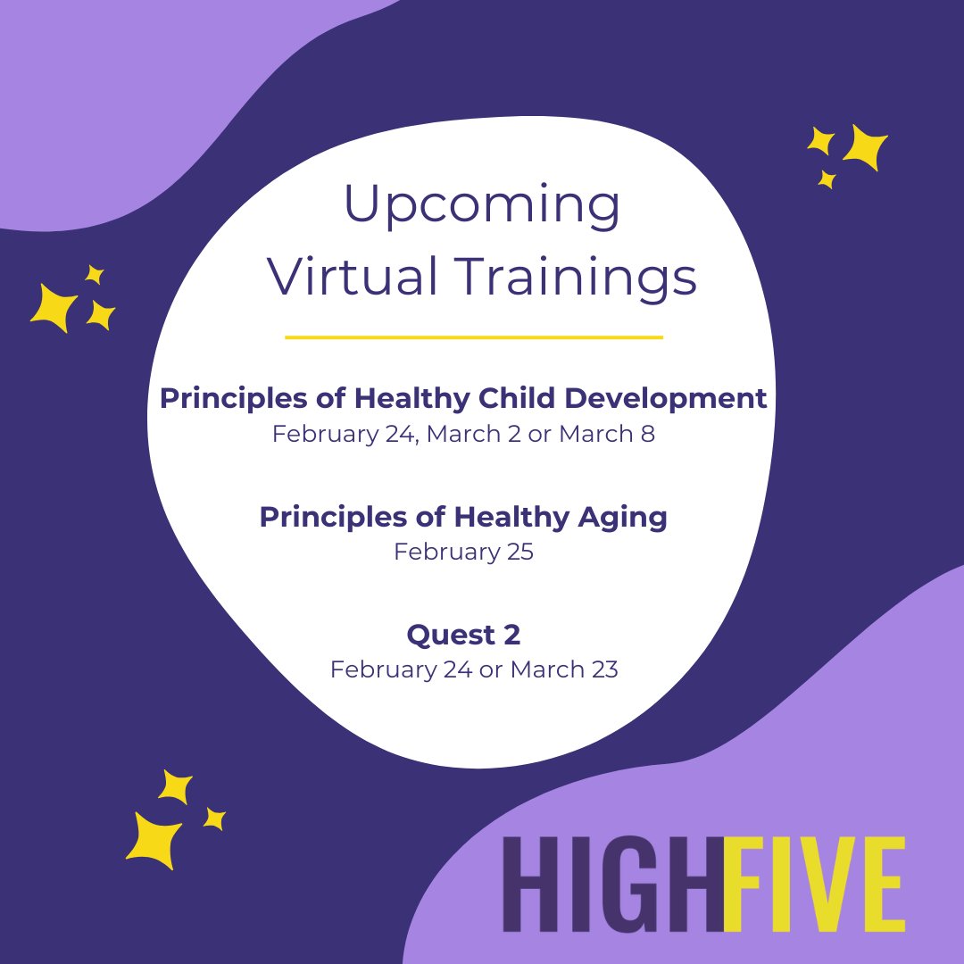 HIGHFIVE_ON's tweet photo. Join a virtual HIGH FIVE training today! 🌠 

Registration available here: https://t.co/RxhXmvF9ui https://t.co/AceWN2b4As