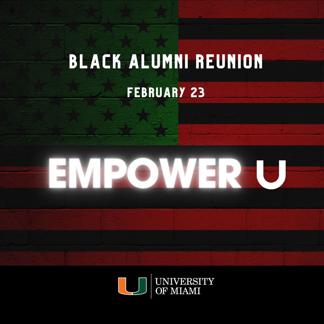 umlacanes's tweet photo. oin the Black Alumni Society Reunion and UMTV’s “The Culture” podcast for a virtual conversation on February 23 at 11 a.m. EDT, discussing the importance of the 2024 elections. RSVP today at https://t.co/51BMIZqjK3 https://t.co/FdorLb52Of