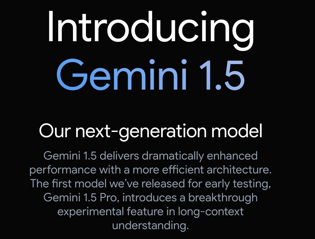 Gemini 1.5 Pro - A highly capable multimodal model with a 10M token context length Today we are releasing the first demonstrations of the capabilities of the Gemini 1.5 series, with the Gemini 1.5 Pro model. One of the key differentiators of this model is its incredibly long…
