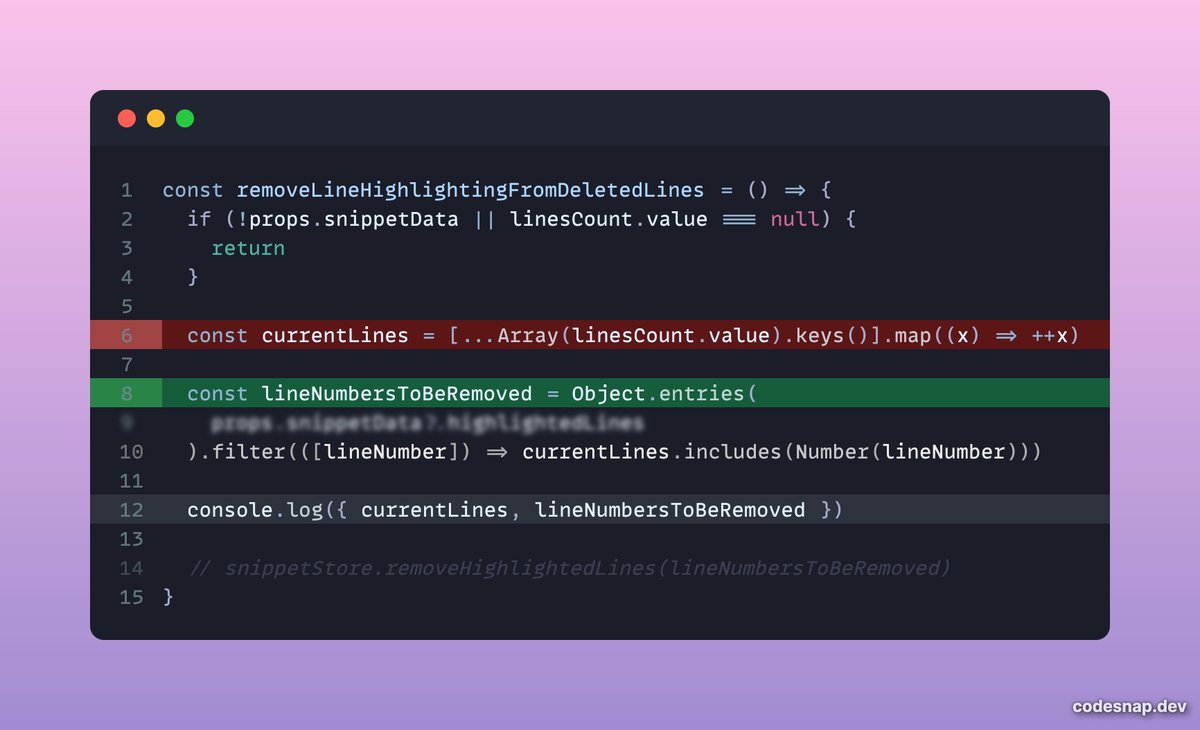 Mokkapps's tweet image. 🤩 CodeSnap.dev is one of the few code snippet tools that supports line highlighting