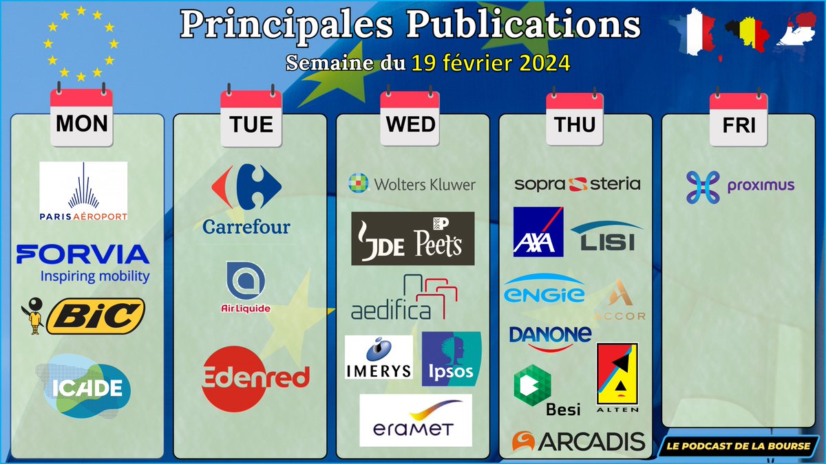 Tino_Bourse's tweet photo. 🗓️PUBLICATIONS EUROPEENNES🗓️

☑️Voici le calendrier des principales publications de la semaine prochaine

🤝N'hésiter pas à compléter en commentaire 👍

▶️Si vous aimez ce format💙et que vous souhaitez le voir régulièrement, merci de le partager 🔄🙂 https://t.co/ajDp6wn7Jp
