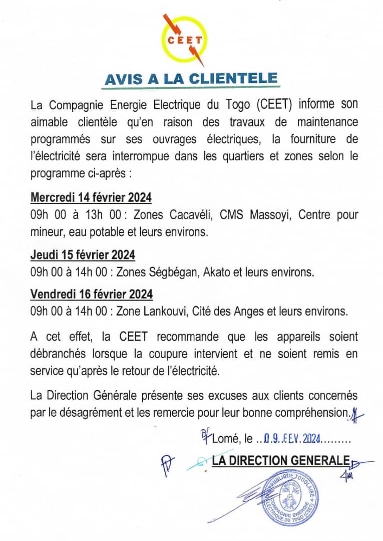 PopyNabuch's tweet photo. #CEET,

Travaux de maintenance programmés sur des ouvrages électriques,✋🏽
Vous présente ses excuses.

Voilà. https://t.co/46zdKHzYTG
