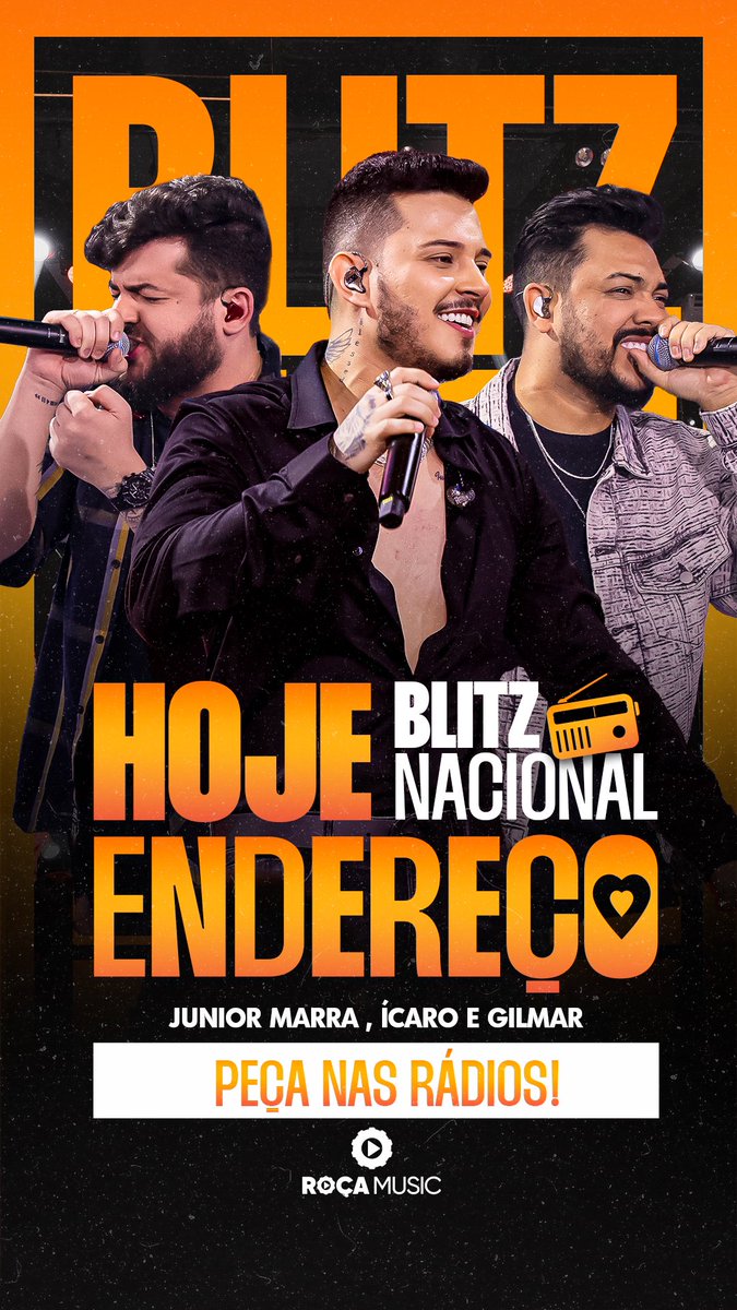 juniormarrac's tweet image. É hojee!! Blitz nacional da “Endereço” em todas as rádios!!🔥
Já estão sintonizados por aí??👀

@icaroegilmar 

#juniormarra #icaroegilmar #sertanejo #rocamusic