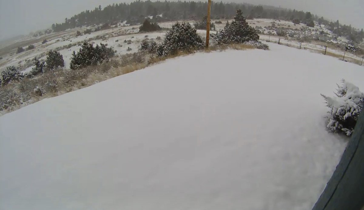 tim_daugherty's tweet photo. It's looking winter-y around Reed Point, MT.    Maybe the snowpack can be salvaged a little?  Yellow, maybe even Green on the horizon?   #UpperYellowstone #SnowPackPrayers #ReedPoint https://t.co/dQD1uHFM3a