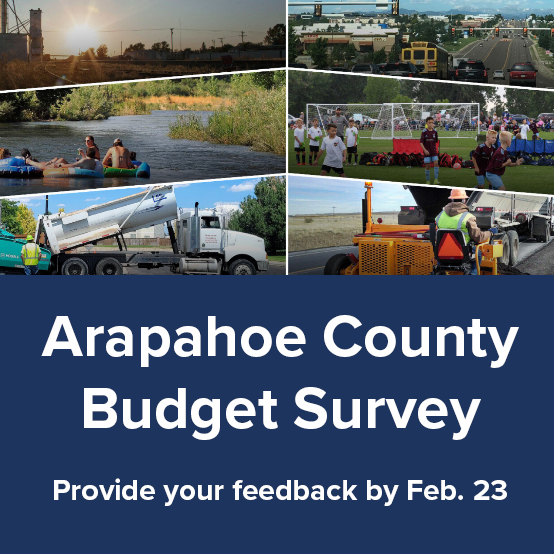 Arapahoe County residents, make your voice heard by sharing your thoughts in this important survey about County services, projects, programs, and potential funding solutions: bit.ly/ACBudgetSurvey