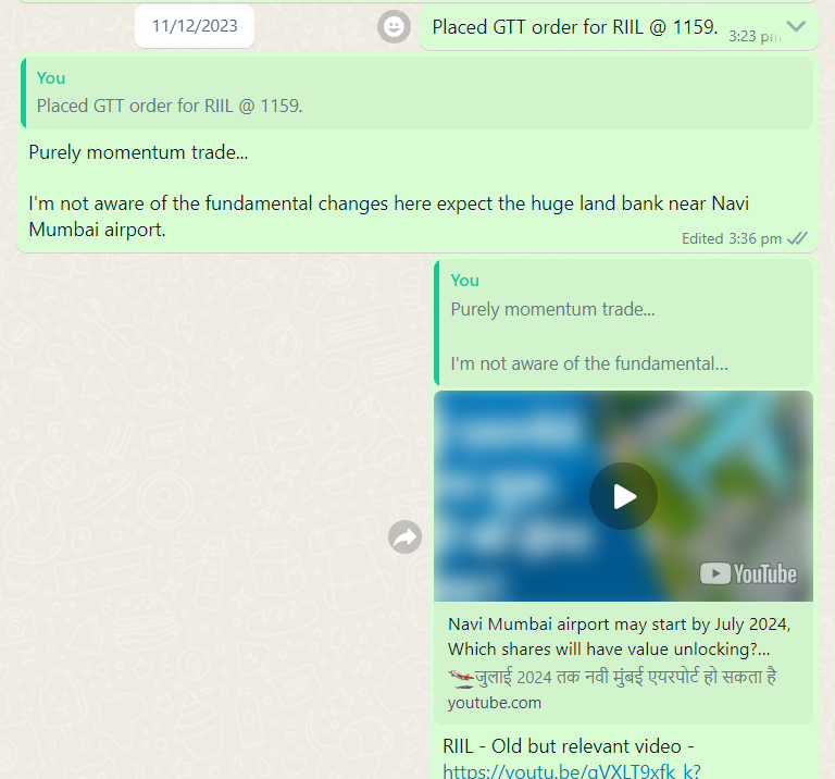 TSG_Capital's tweet photo. Stock name – Reliance Industrial Infrastructure (#RIIL)
Disclosure - Bought on 12/12/2023 @ 1159
Chart pattern – 14.5 years long horizontal BO @ 1286.50 (BO retest done this week)
Technical target – 2573
Time frame – Max. 2 years
Stop loss - N/A
#TSGStocks https://t.co/YwdVwKasFh